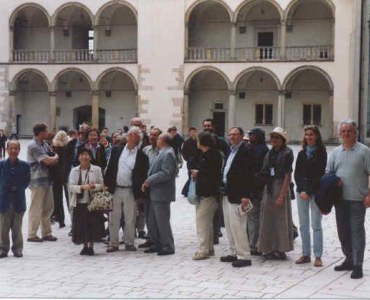 Participants of Symposium on the court of Wawel - defensive Royal Castle,